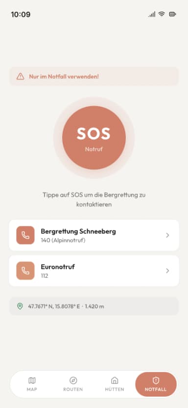Schneeberg Wanderführer — Notfall