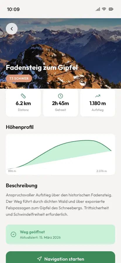 Schneeberg Wanderführer — Routendetail