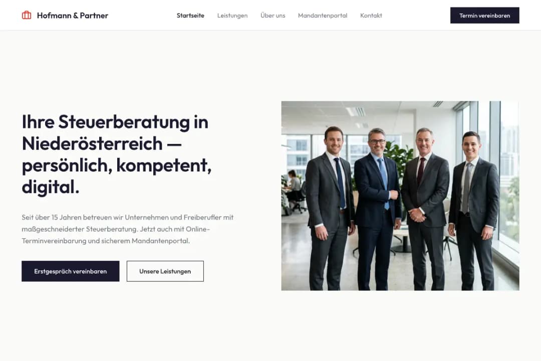 Steuerberater Kanzlei — Webauftritt