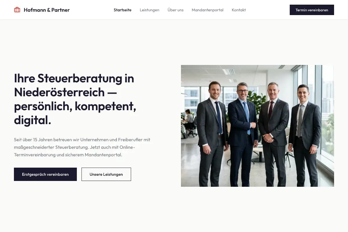 Steuerberater Kanzlei — Webauftritt