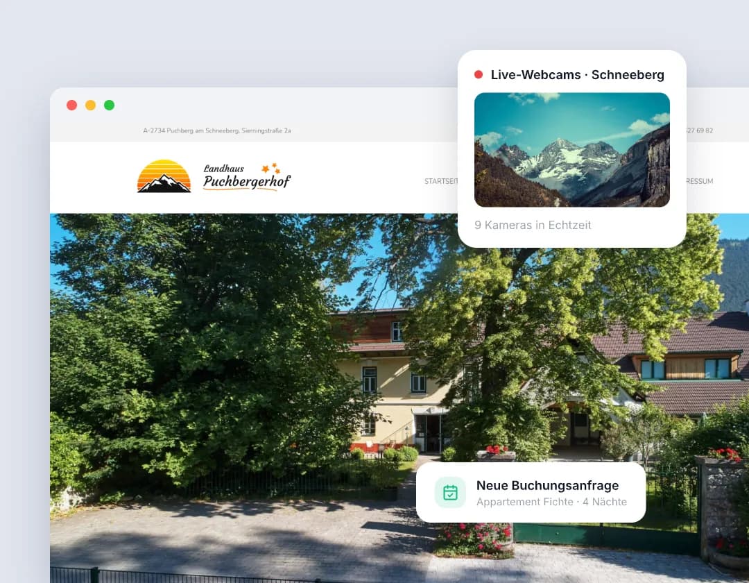 Puchbergerhof — Custom Website für Ferienwohnungen