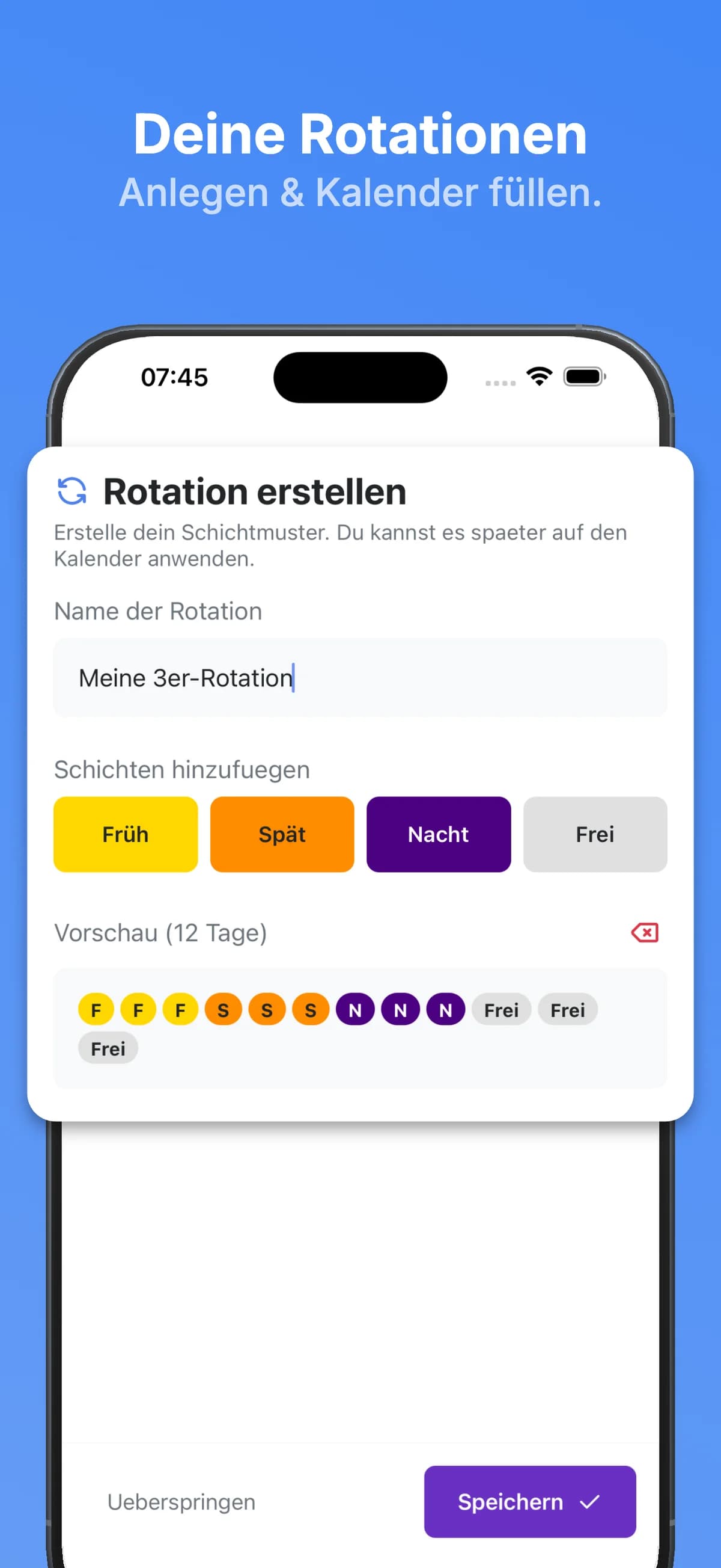 Rotationen anlegen und den Kalender automatisch füllen