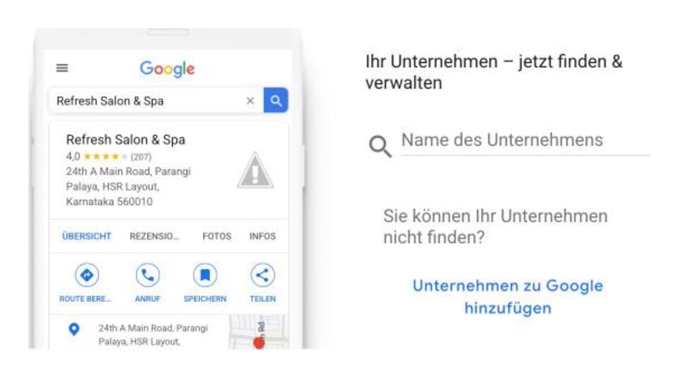 Suchfeld „Name des Unternehmens" im Erstellungs-Assistenten